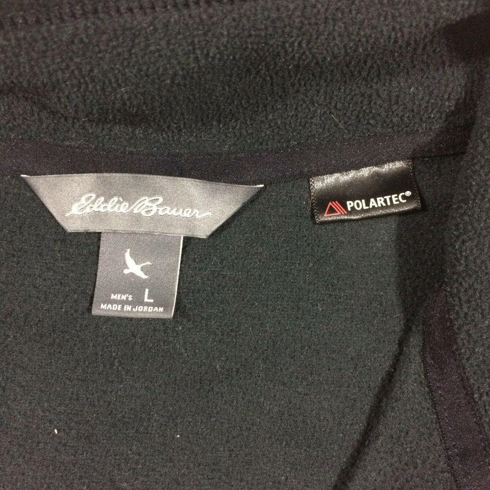 Eddie Bauer Black Pullover Fleece Sweater Jacket - Picture 7 of 8